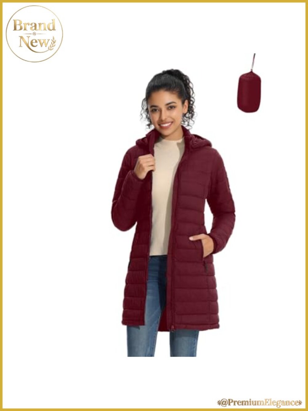 Packable Puffer Coat, Detachable Hood, Lightweight, Water-Resistant